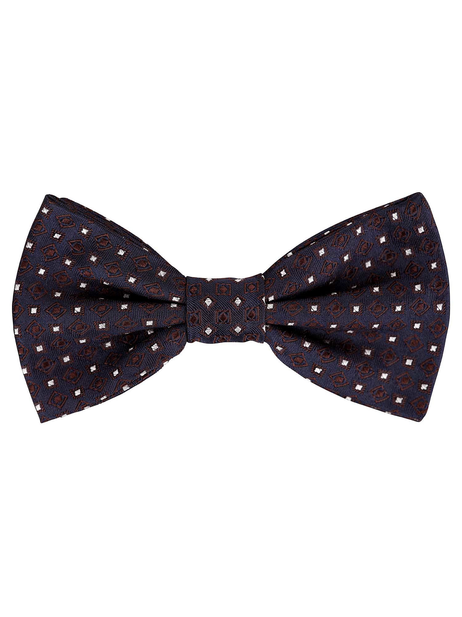Nœud Papillon En Soie 100% Fait Main - Couleur Marron Et Blanc - Fabriqué Au Royaume-Uni - Neuf Sans étiquette