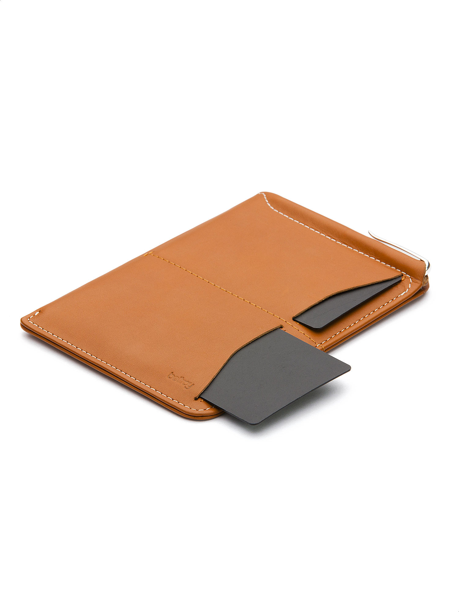 Bellroy Passport case in orange leather with micro pen