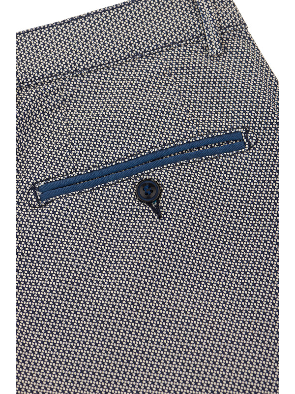 Pantalon Chino Homme Individual Taille 31 - Coton Gris à Motif Géométrique - Coupe Slim - Occasion Très Bon état