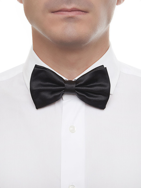 Noeud Papillon TigerTie Soie Noire - Argenté à Pois Avec Boîte