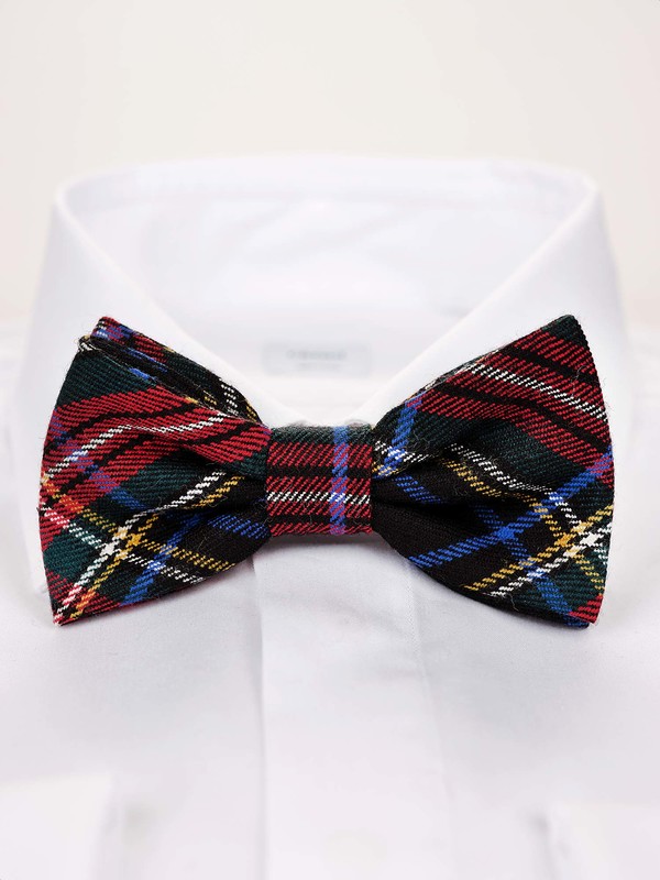 Papillon Prelegato Uomo In Poliestere, Tartan Blu E Bianco, Pronto Da Indossare, Accessorio Formale Per Matrimoni