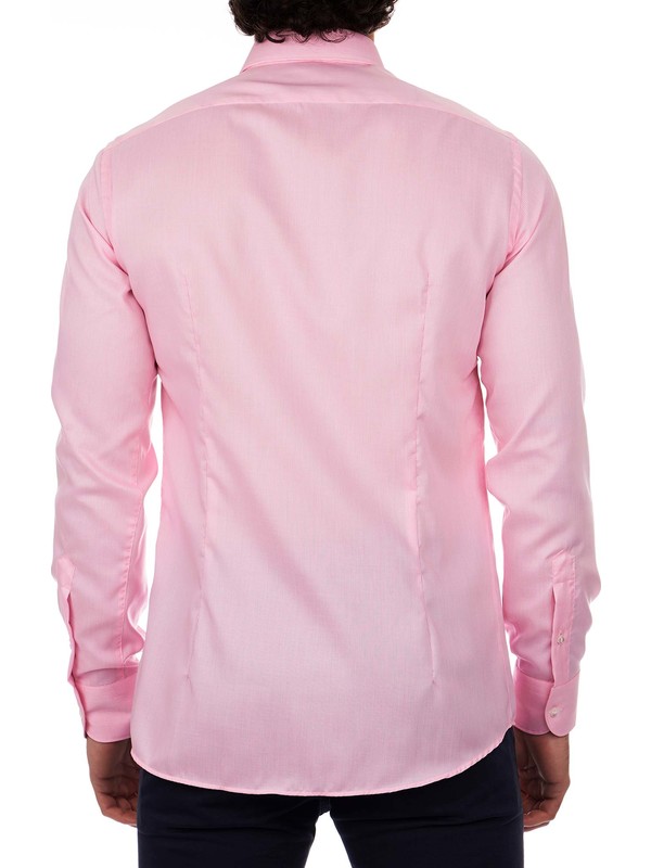 Plain Collar Neck Men Light Pink Cotton Shirt, Handwash