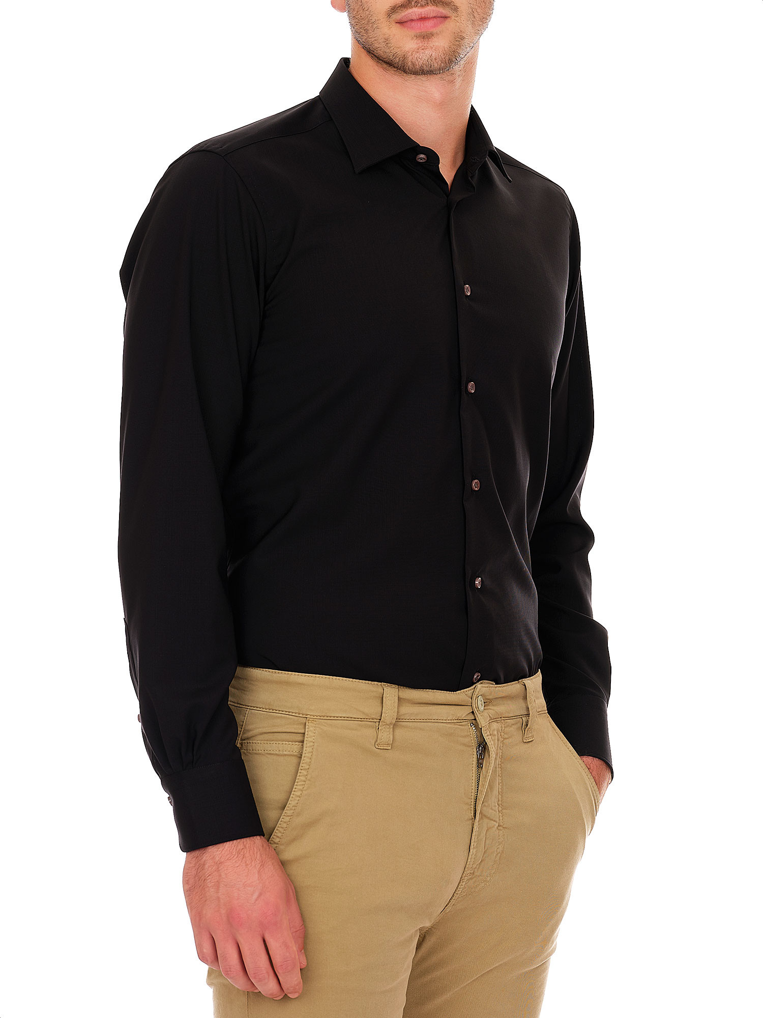 Càrrel - Black pure wool shirt