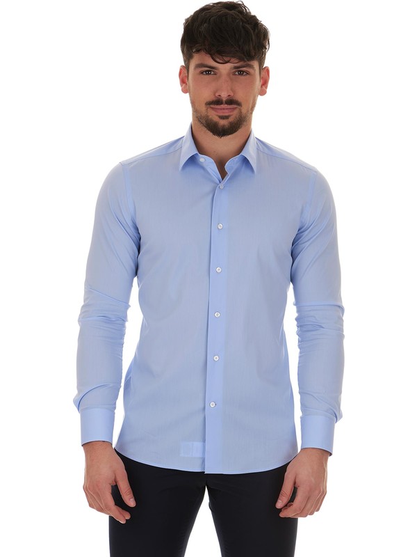 DelSiena Slim fit plain color shirt stretch fabric