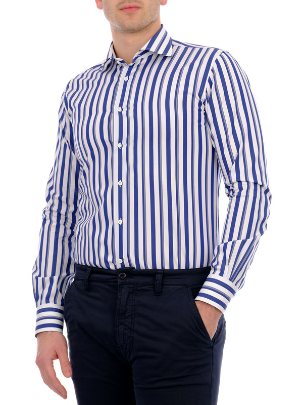 Off-White Camp Collar Extra Slim Fit Shirt in Knitted Egyptian Cotton