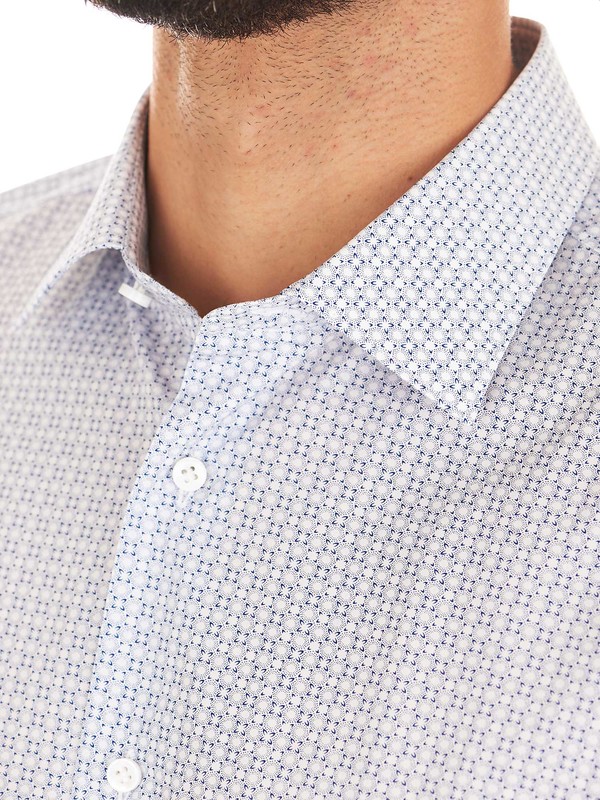 White and blue printed Carrel shirt