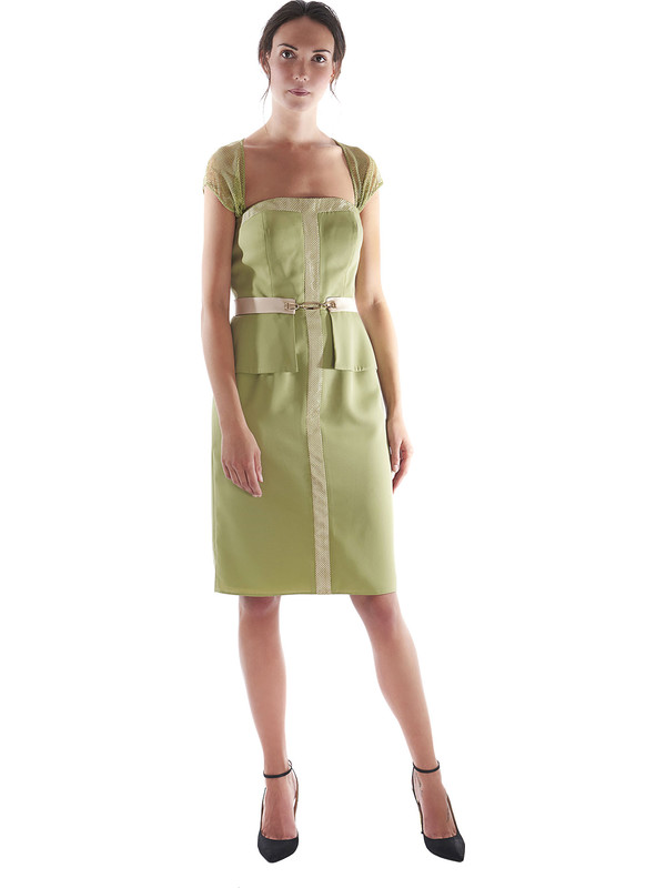 robe fourreau verte