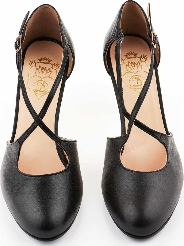 Scarpa da tango donna in Nappa nero lucido