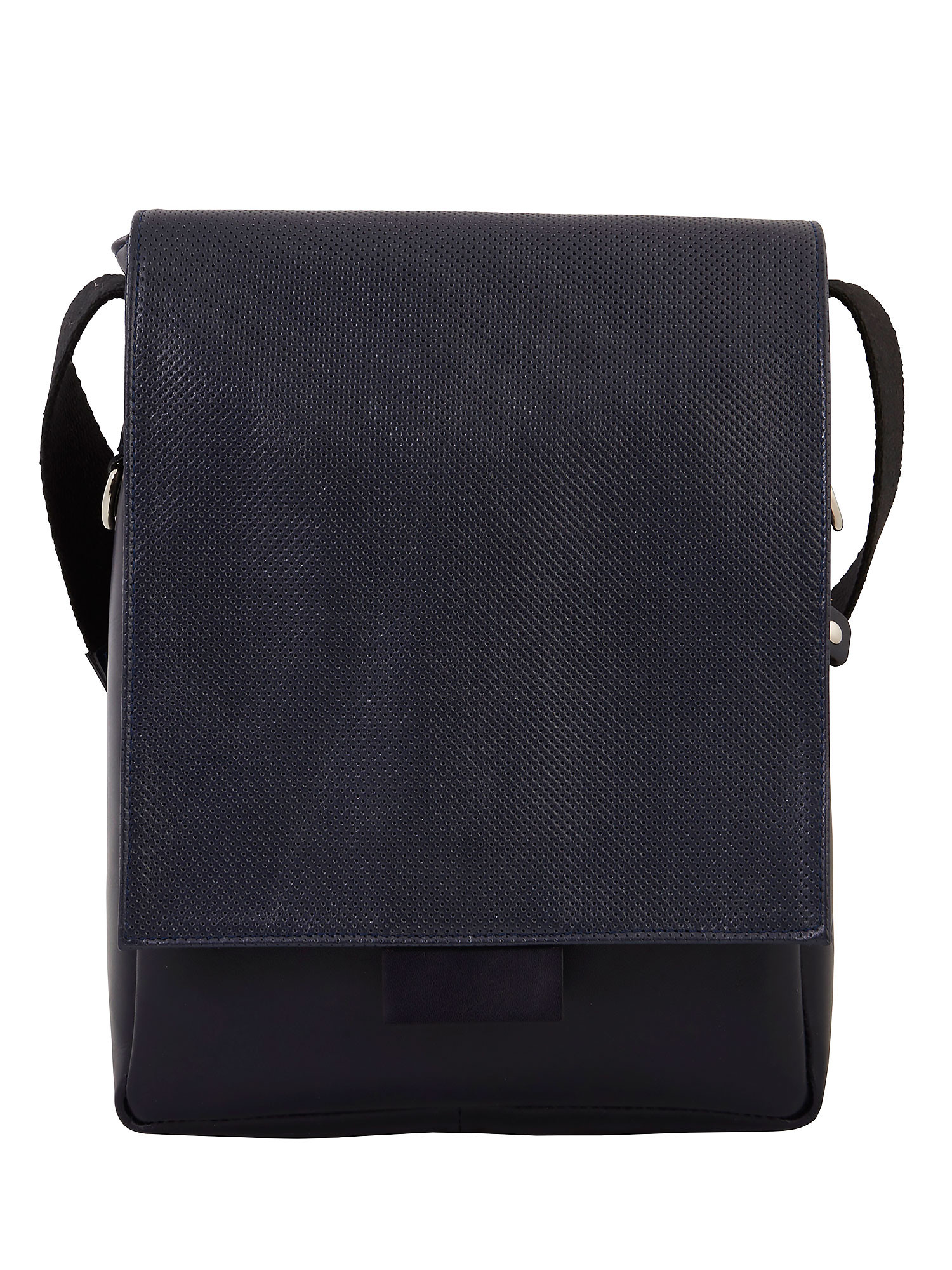 Mariani genuine blue leather bag for men with adjustable shoulder strap