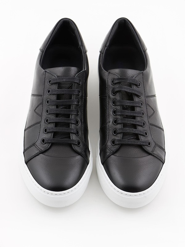 Black sneakers in real leather and rubber sole - PDM