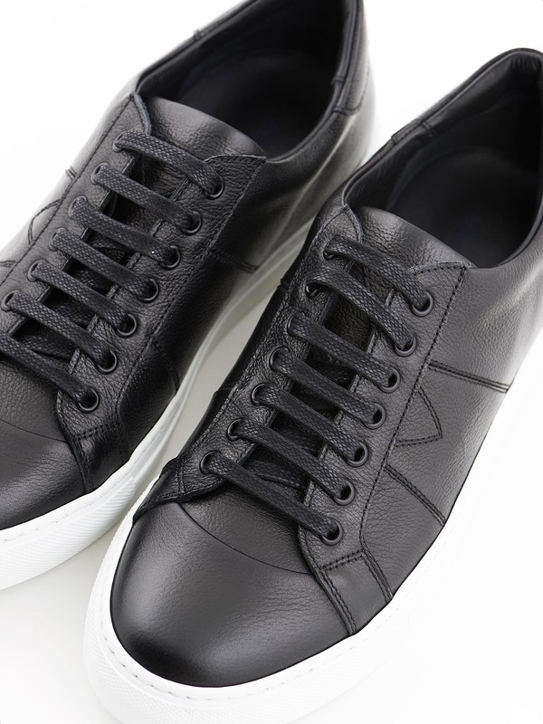 Black sneakers in real leather rubber sole - PDM