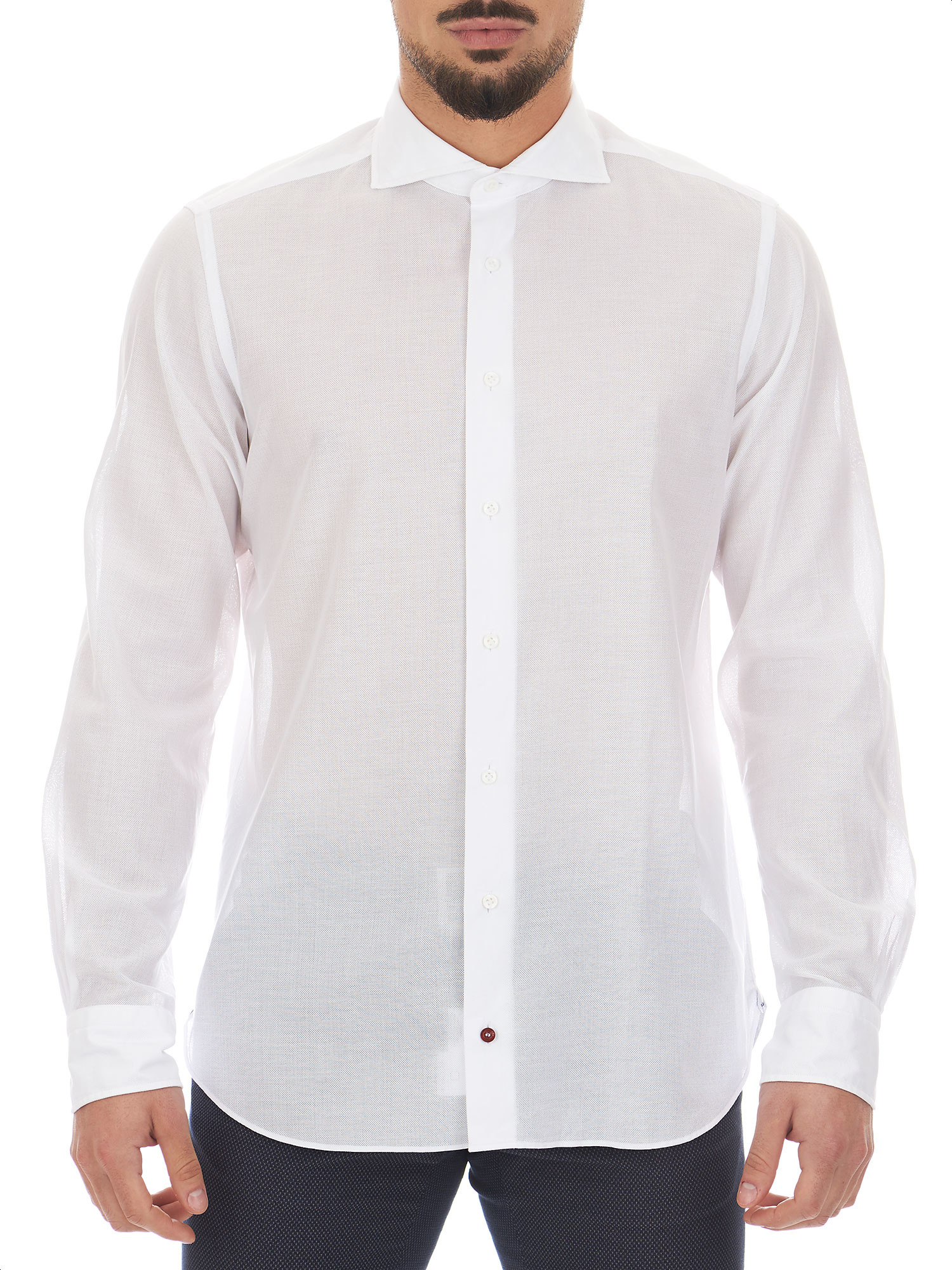 Solid white shirt with cutaway-collar - Càrrel