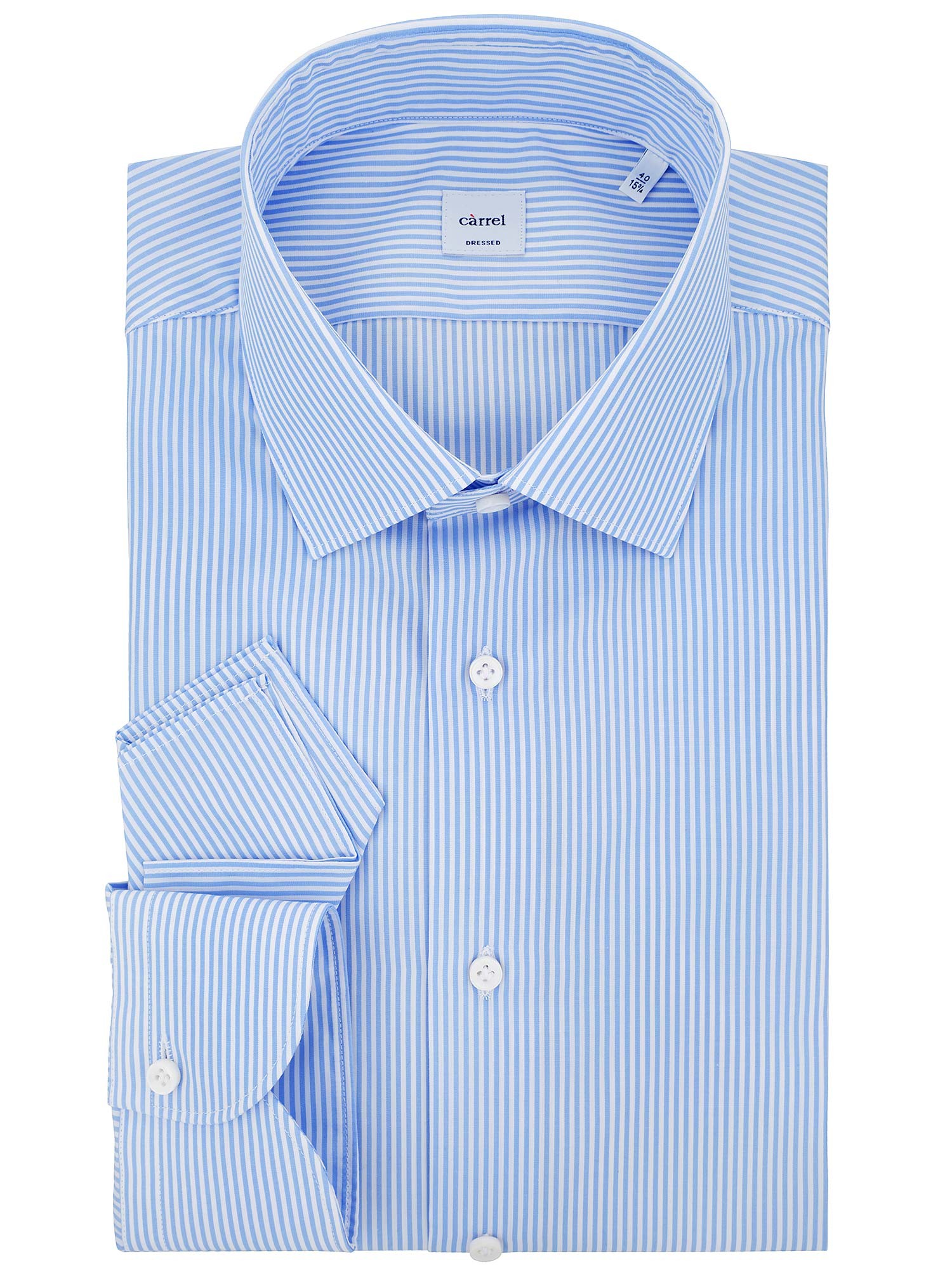 Càrrel striped sky blue l shirt double twisted poplin