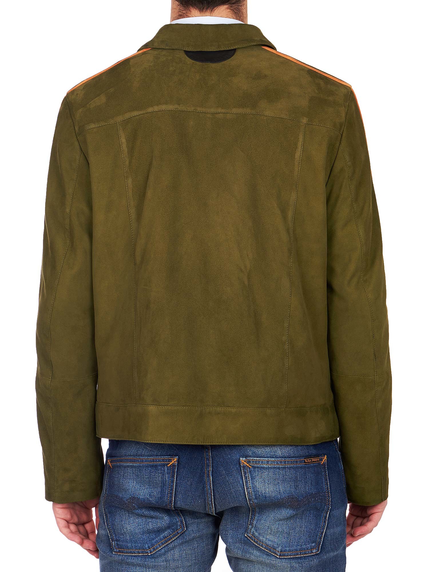 STRA - men's military green suede jacket