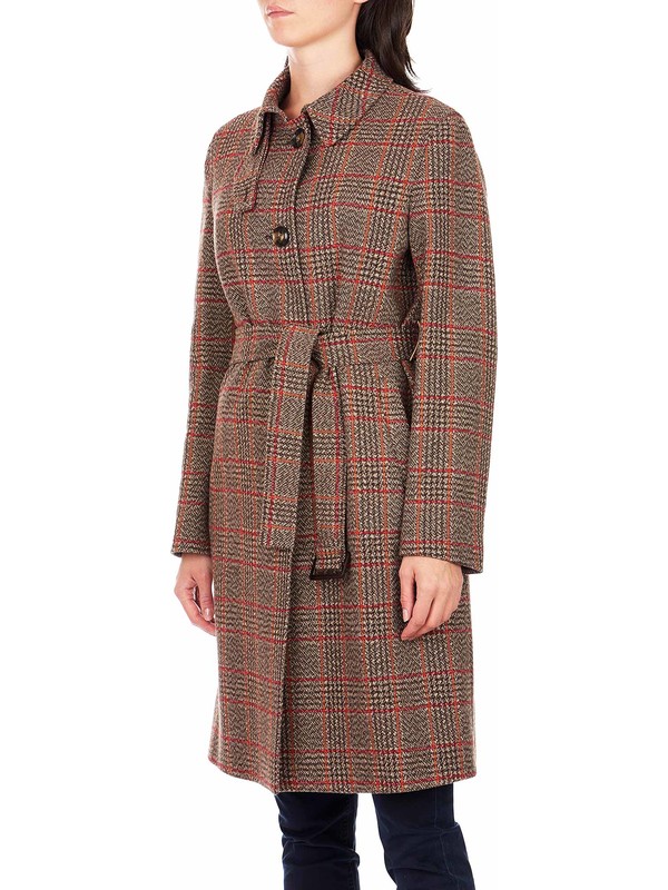 Bottega Martinese Women s checked trench coat with belt