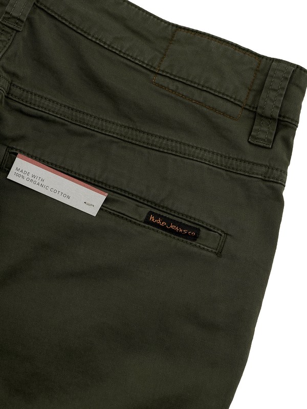 Nudie Chino trousers with 5 pockets and zip in organic cotton