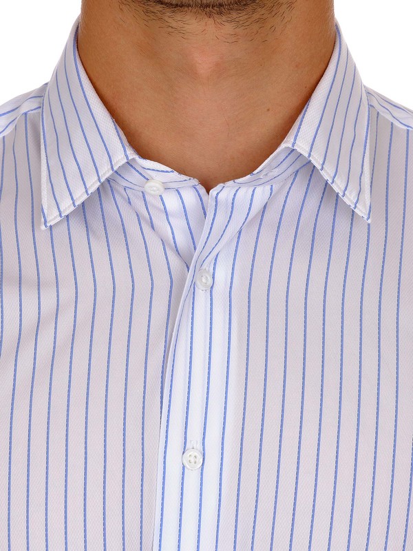 Del Siena – Weißes Hemd mit blauen Streifen