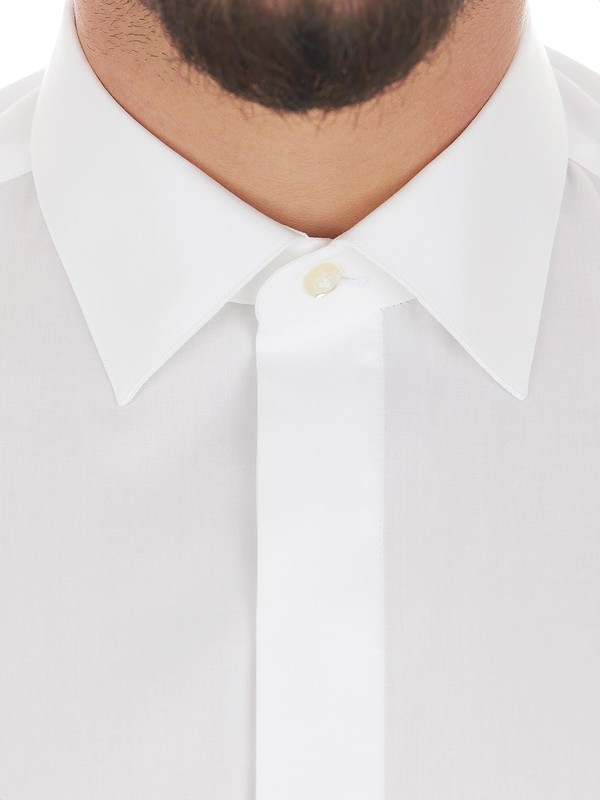 Weißes Zeremoniehemd mit klassischem Kragen Càrrel
