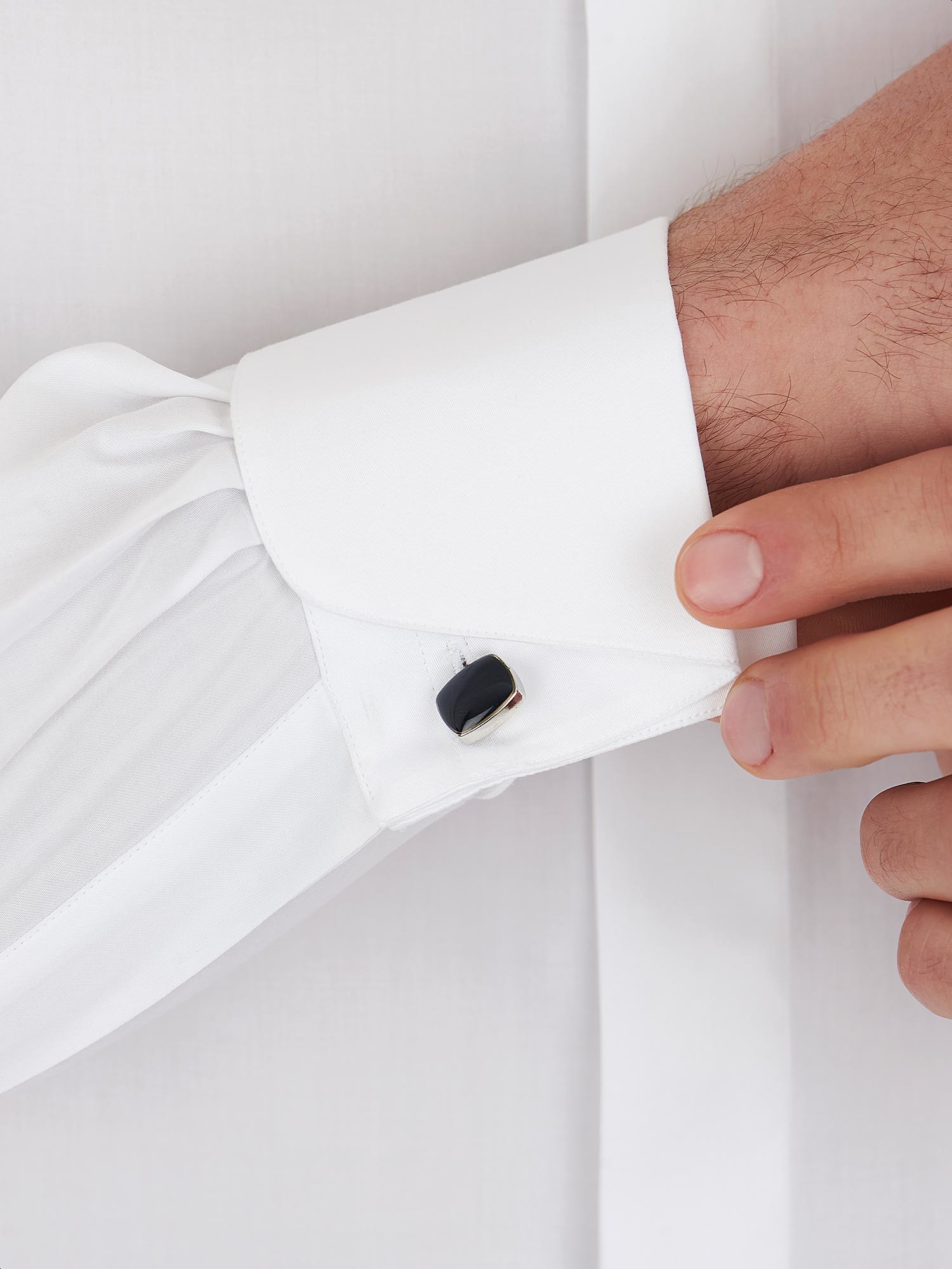 Weißes Zeremoniehemd mit klassischem Kragen Càrrel