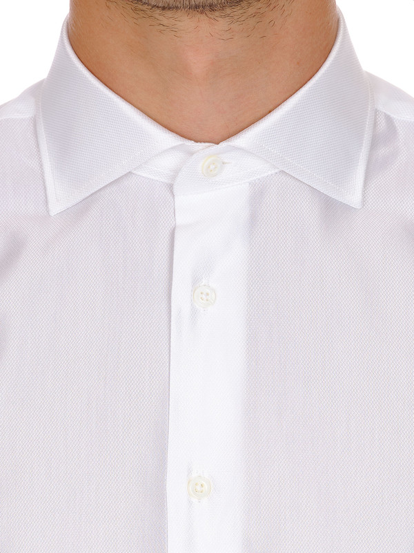 STRUCTURED VISCOSE BLEND SHIRT - White