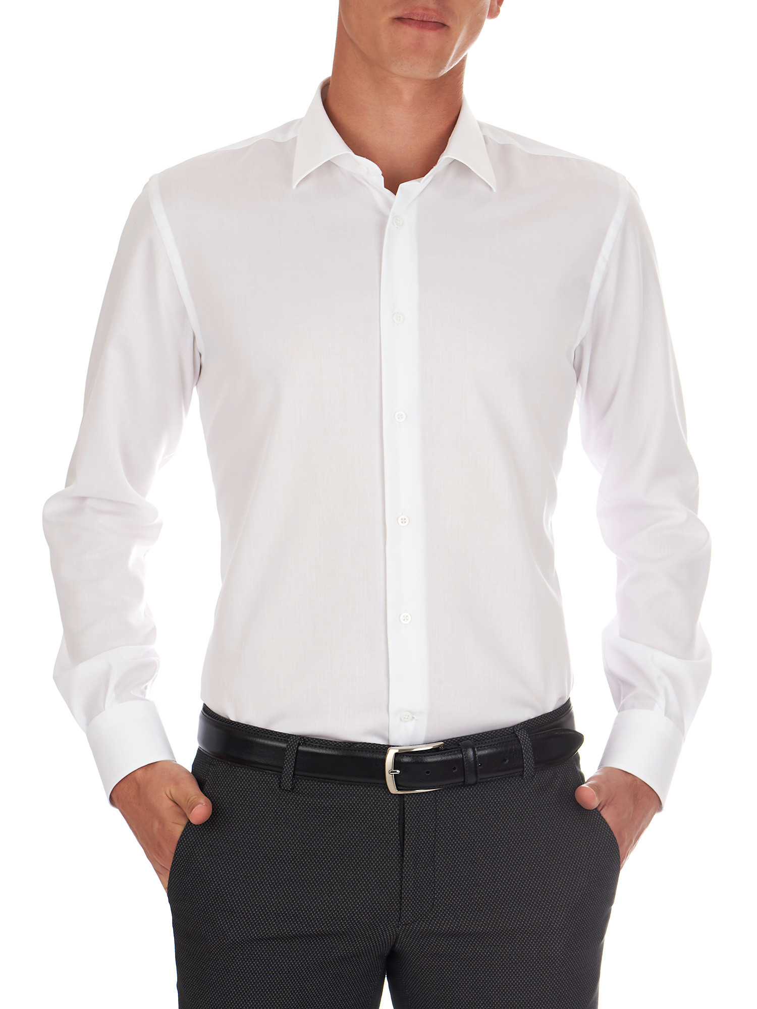 No iron white shirt, classic collar - DELSIENA