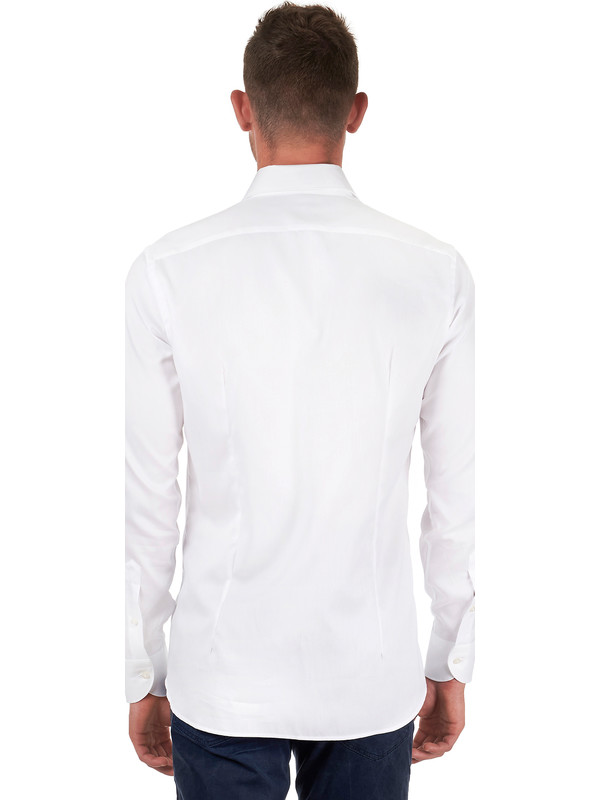 Elegant white shirt in pinpoint cotton fabric - Delsiena
