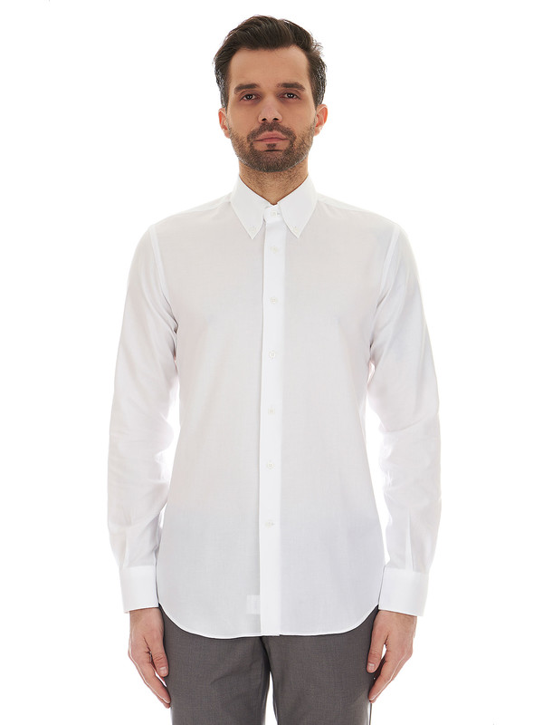 white shirt with coloured buttons