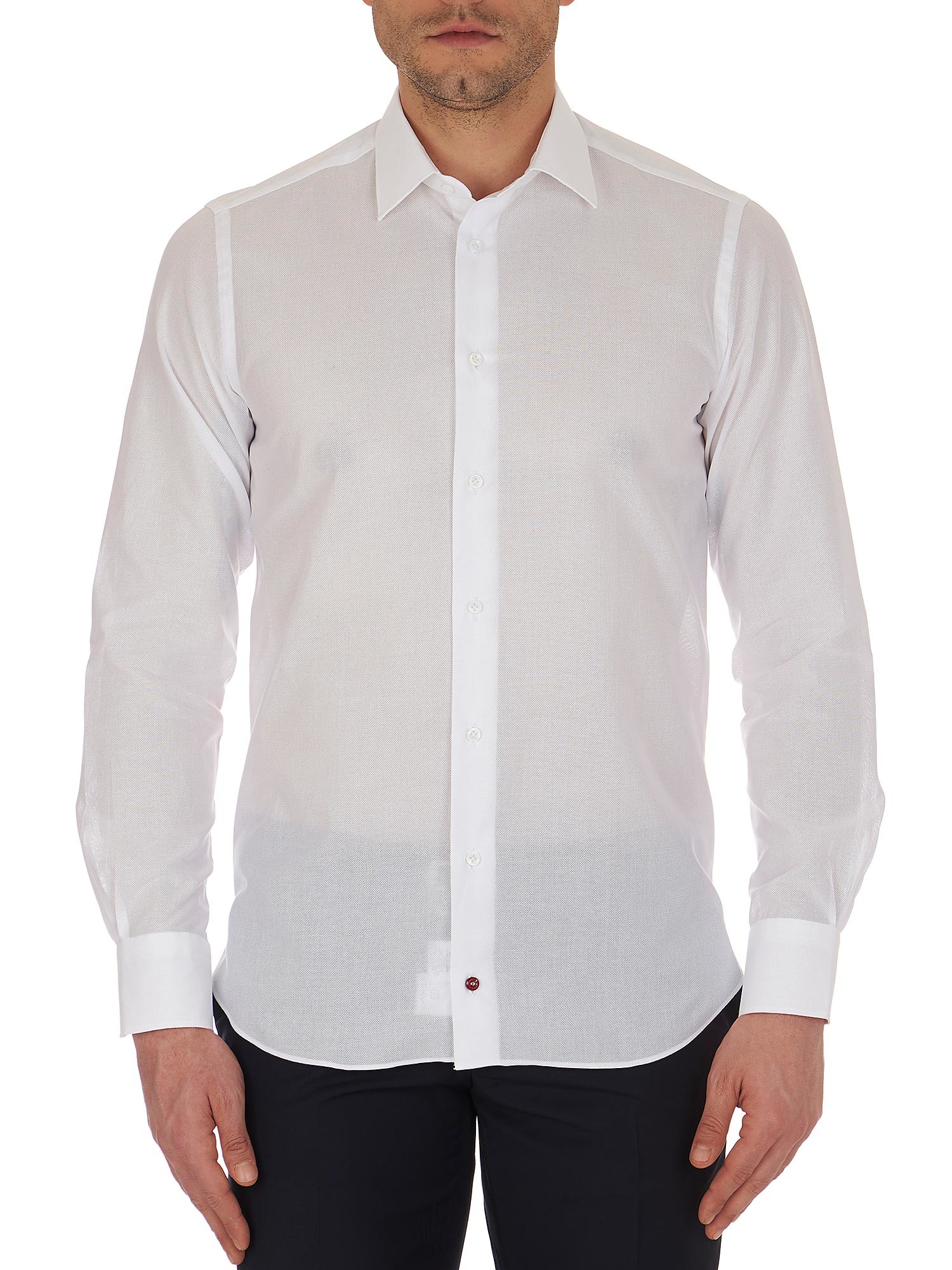 Càrrel - White Fresh shirt in Cellular fabric