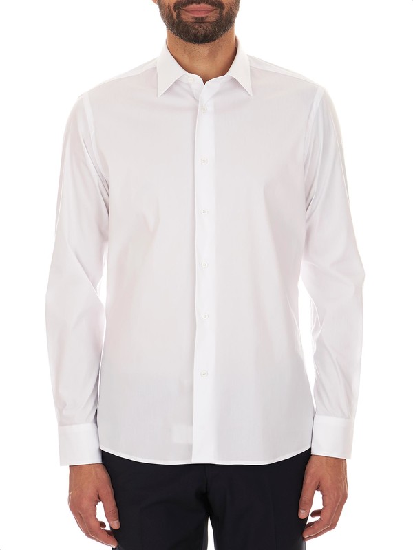 Modern-fit shirt in stretch fabric with small collar