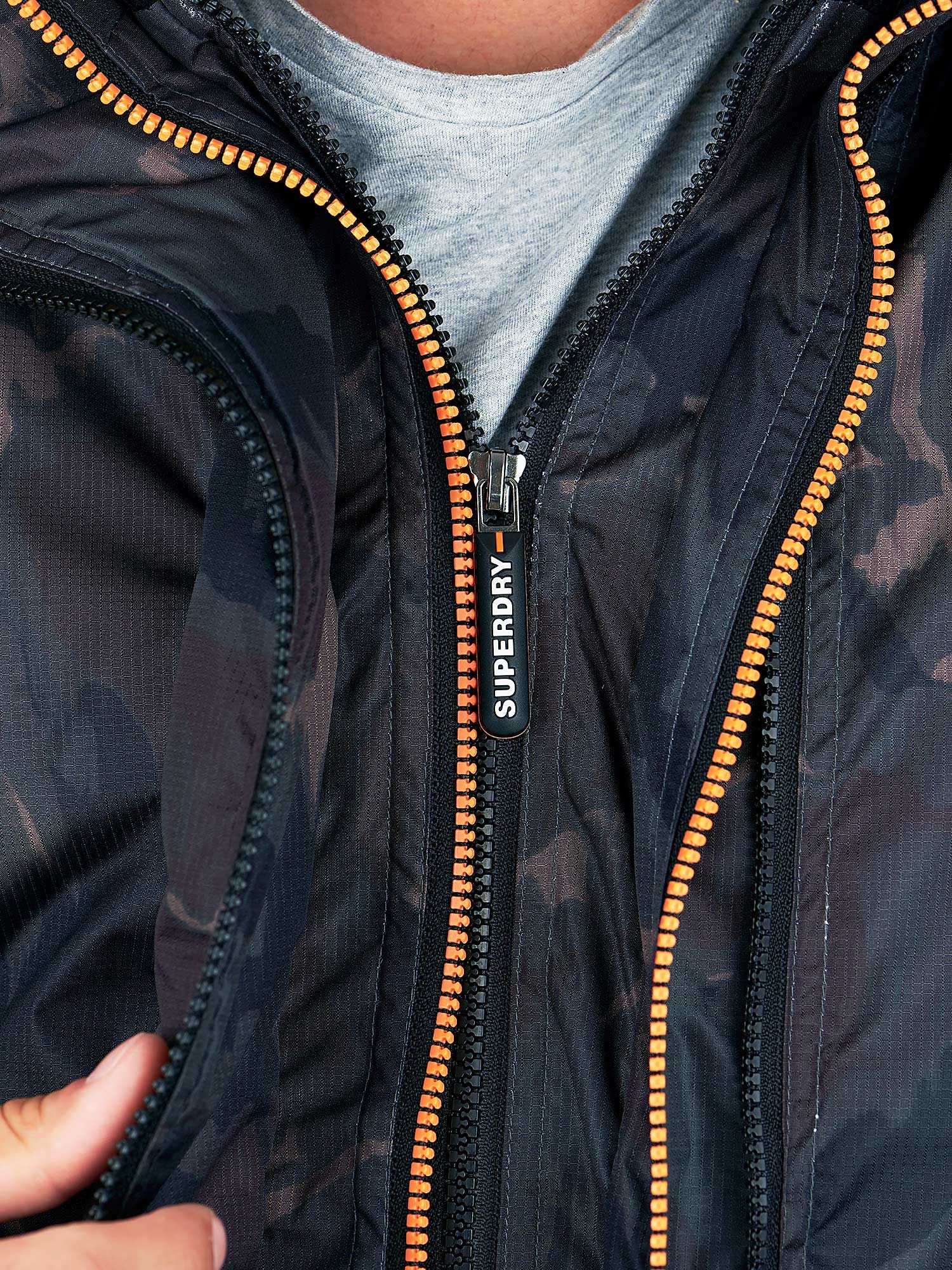 Superdry Herren Ultimate SD Windjacke Mit Kapuze - Flammenorange XXL, Wasserabweisend, Lockere Passform