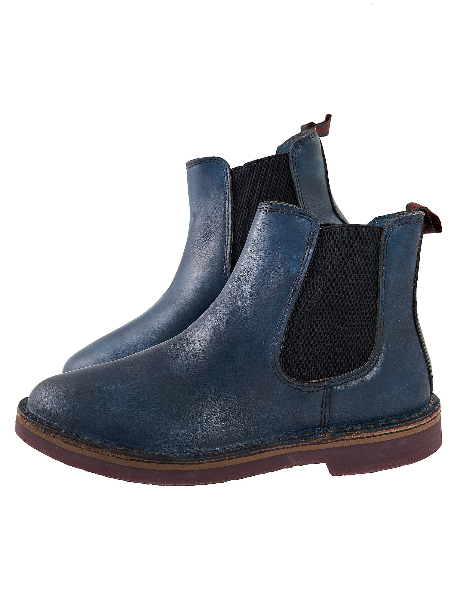 women's blue leather ankle boots
