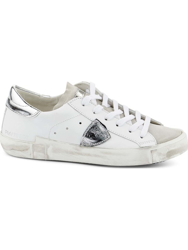 Trainers white and silver leather