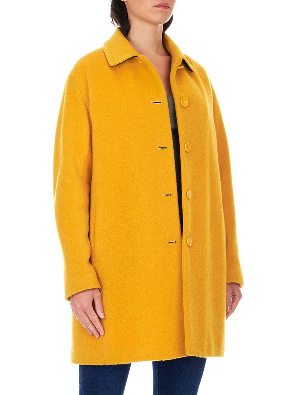 Paltò - Women's yellow wool and mohair coat