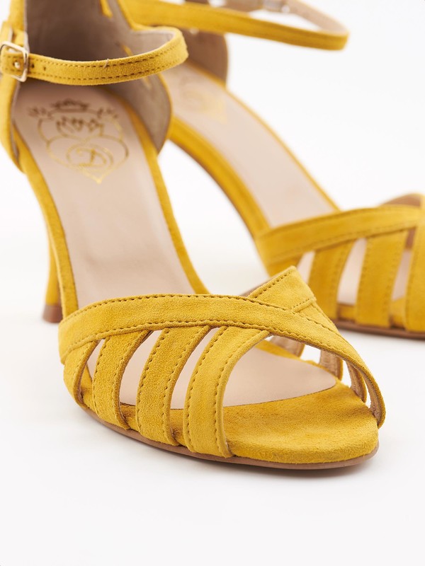 yellow strap shoes
